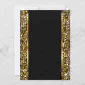 金ゴールドグリッター結婚紙吹雪 招待状 (裏面)