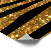 金ゴールドグリッター縞模様 ポスター (角)