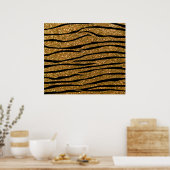 金ゴールドグリッター縞模様 ポスター (キッチン)