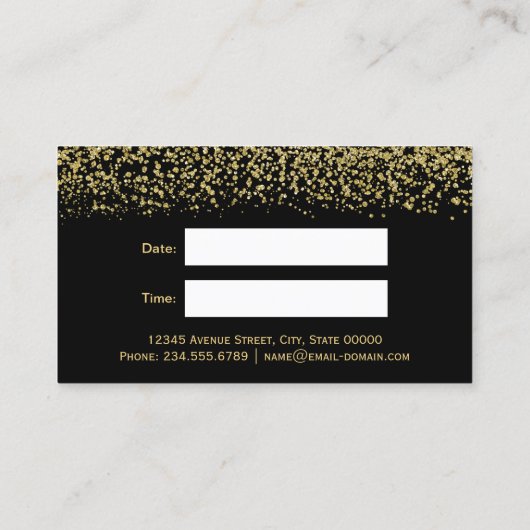 金ゴールドグリッター美容師はさみアポイントメント 予約カード (裏面)