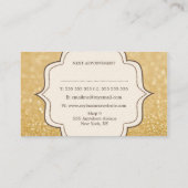 金ゴールドグリッター美容師アポイントメントカード 予約カード (裏面)