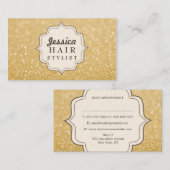 金ゴールドグリッター美容師アポイントメントカード 予約カード (正面/裏面)