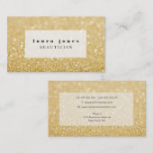 金ゴールドグリッター美容師ファッションテンプレート 名刺 (正面/裏面)