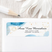 *~*金ゴールドグリッター航海のビーチ海太陽波 ラベル (インサイチュ)