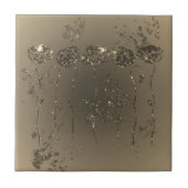 金ゴールドグリッター花セラミックタイル タイル (正面)
