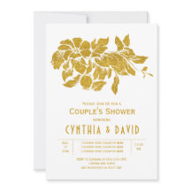 金ゴールドグリッター花フローラのカップルのシャワー