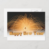 金ゴールドグリッター花火ハッピーニューイヤー2016 シーズンポストカード (正面/裏面)