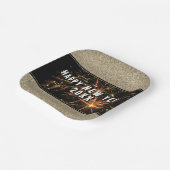 金ゴールドグリッター花火ハッピーニューイヤー2023パーティー ペーパープレート (傾斜あり)