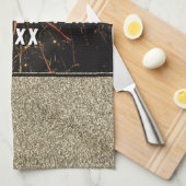 金ゴールドグリッター花火ハッピーニューイヤー2023 キッチンタオル (四つ折り)