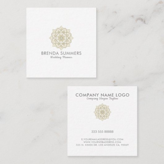 金ゴールドグリッター華美曼荼羅 スクエア名刺 (正面/裏面)