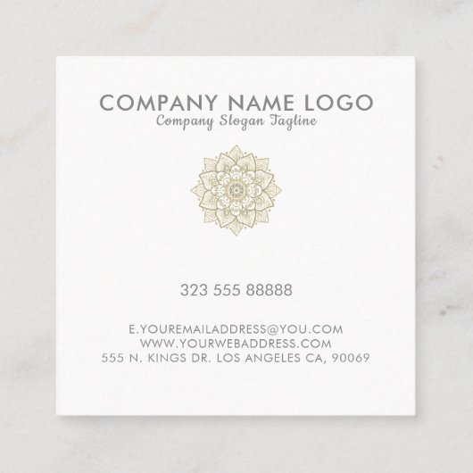 金ゴールドグリッター華美曼荼羅 スクエア名刺 (裏面)