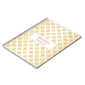 金ゴールドグリッター菱形 ノートブック (左側)