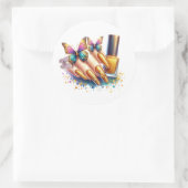 金ゴールドグリッター蝶爪、 ネイル ラウンドシール (バッグ)