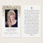 金ゴールドグリッター記念撮影祈りの言葉カード (正面&裏面)