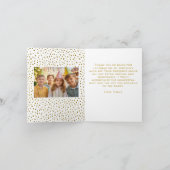 金ゴールドグリッター誕生日キッズガール2写真ありがとう カード (内部)