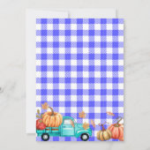 金ゴールドグリッター誕生日パンプキンブルートラックテーマ 招待状 (裏面)