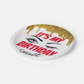 金ゴールドグリッター誕生日18日 | 21日 | 40th | 50th ペーパープレート (アングル)