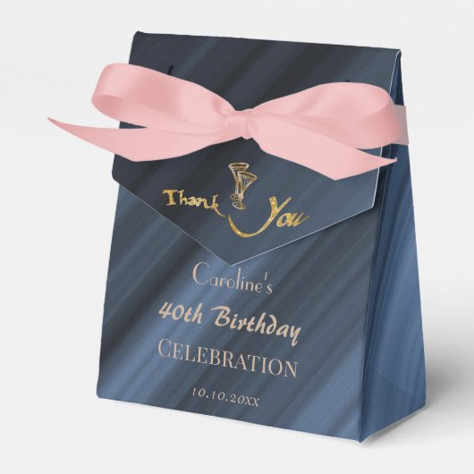 金ゴールドグリッター赤い風船ありがとう フェイバーボックス (正面サイド)