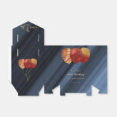 金ゴールドグリッター赤い風船ありがとう フェイバーボックス (折り畳みなし)