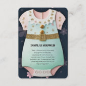 金ゴールドグリッター赤ちゃん服フローラ赤ちゃんシャワー エンクロージャーカード (正面)