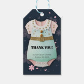 金ゴールドグリッター赤ちゃん服フローラ赤ちゃんシャワー ギフトタグ (正面)