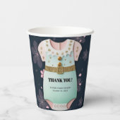 金ゴールドグリッター赤ちゃん服フローラ赤ちゃんシャワー 紙コップ (裏面)