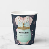 金ゴールドグリッター赤ちゃん服フローラ赤ちゃんシャワー 紙コップ (正面)