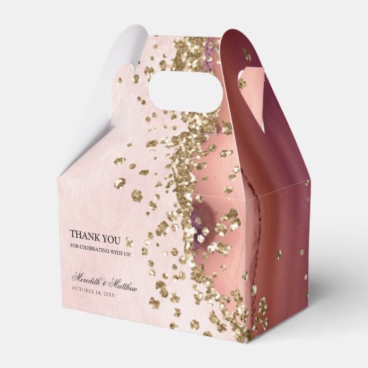 金ゴールドグリッター赤面アゲ結婚ート フェイバーボックス (正面サイド)