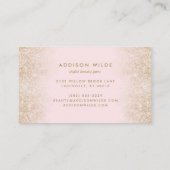 金ゴールドグリッター赤面ピンクモダンメイクアップアーティスト 名刺 (裏面)