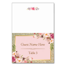 金ゴールドグリッター赤面ピンク結婚フローラ座席表 テーブルナンバー