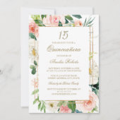 金ゴールドグリッター赤面フローラキンセアニェラ 招待状 (正面)