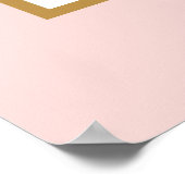 金ゴールドグリッター赤面結婚ピンクのフォトブースプロップ ポスター (角)