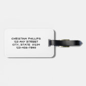 金ゴールドグリッター輝くイニシャル文字モノグラム ラゲッジタグ (裏面横)