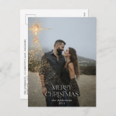 金ゴールドグリッター輝くメリークリスマスフォト シーズンポストカード (正面/裏面)