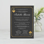 金ゴールドグリッター遊カード|ラスベガスキンセアニェラ 招待状 (スタンド正面)