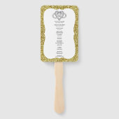 金ゴールドグリッター金ゴールドインフィニティハート結婚式 プログラム ハンドファン (裏面)