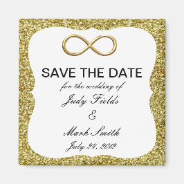 金ゴールドグリッター金ゴールドインフィニティ日付磁石の保存 マグネット