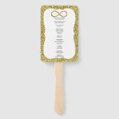 金ゴールドグリッター金ゴールドインフィニティ結婚式 プログラムファン ハンドファン (裏面)