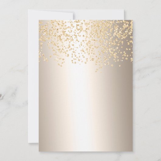 金ゴールドグリッター金属クリ企業のスマスパーティー 招待状 (裏面)
