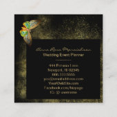 *~*金ゴールドグリッター金色チッガーリークブラック スクエア名刺 (裏面)