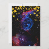 金ゴールドグリッター銀河系スターズバースデーパーティー 招待状 (裏面)