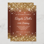 金ゴールドグリッター銅モノグラグラデーションム 招待状 (正面/裏面)