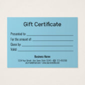 金ゴールドグリッター雪片ギフトボックスブルーギフトカード (裏面)