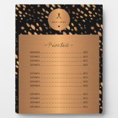 金ゴールドグリッター黒銅髪サロンサービスリスト フォトプラーク (正面)