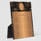 金ゴールドグリッター黒銅髪サロンサービスリスト フォトプラーク (側面)