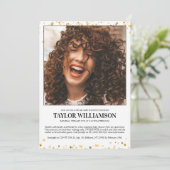 金ゴールドグリッター2写真バーチャルベビーシャワー 招待状 (スタンド正面)