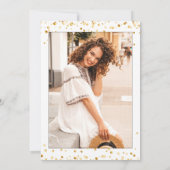 金ゴールドグリッター2写真バーチャルベビーシャワー 招待状 (裏面)