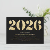 金ゴールドグリッター2018年大晦日パーティの招待状 招待状 (スタンド正面)