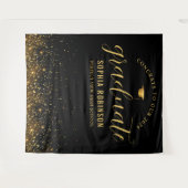 金ゴールドグリッター2024大学院卒業パーティー タペストリー (正面(横))