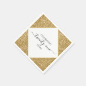 金ゴールドグリッター21周年記念ハッピーバースデーパーティー スタンダードカクテルナプキン (角)